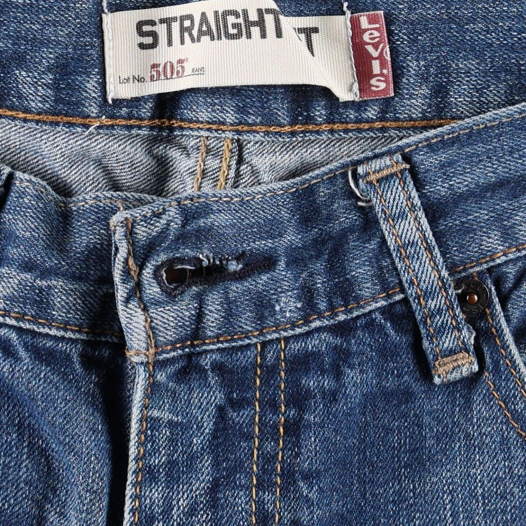 Levi's 505 STRAIGHT FIT tapered denim pants for men, size w34 cotton blue type Vintage Second Hand