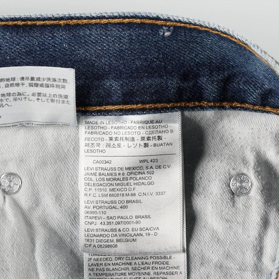 Levi's 505 tapered denim pants for men, size w37 cotton blue type Vintage Second Hand