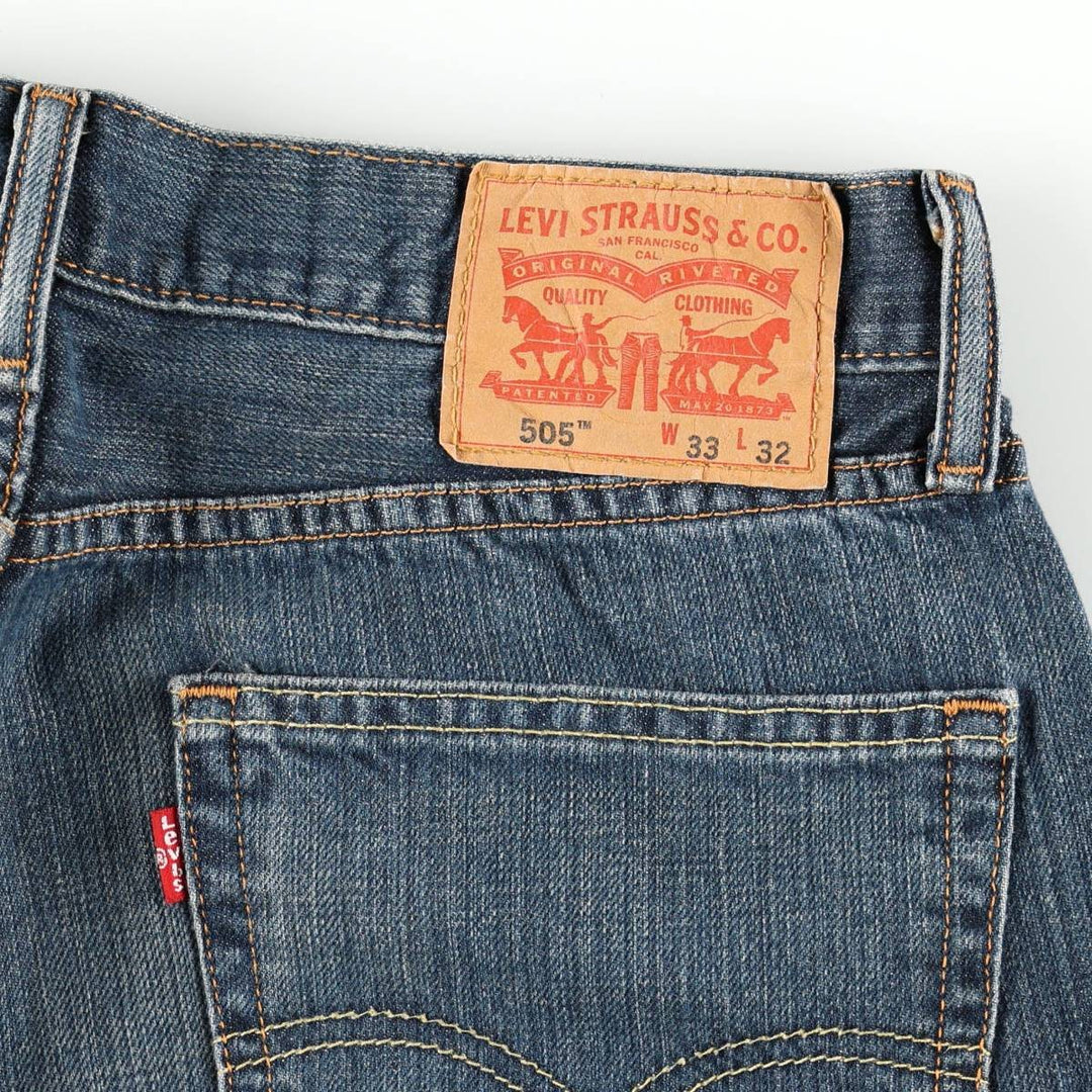 Levi's 505 tapered denim pants for men, size W34 cotton blue type Vintage Second Hand