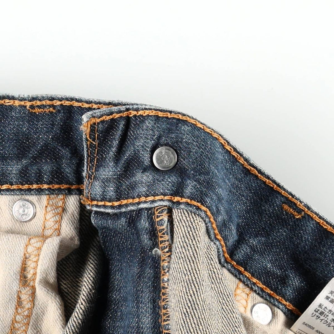 Levi's 505 tapered denim pants for men, size W34 cotton blue type Vintage Second Hand