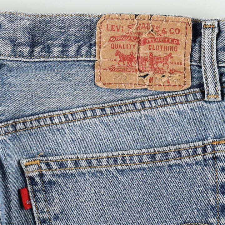 Levi's 505 STRAIGHT FIT tapered denim pants for men, equivalent to w33 cotton blue type Vintage Second Hand