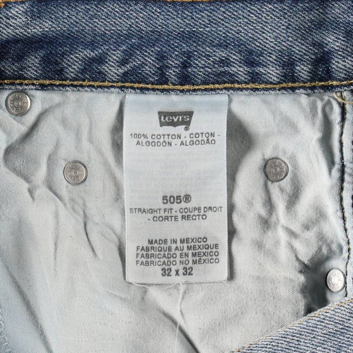 Levi's 505 STRAIGHT FIT tapered denim pants for men, equivalent to w33 cotton blue type Vintage Second Hand