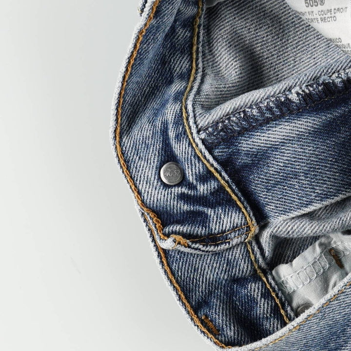 Levi's 505 STRAIGHT FIT tapered denim pants for men, equivalent to w33 cotton blue type Vintage Second Hand