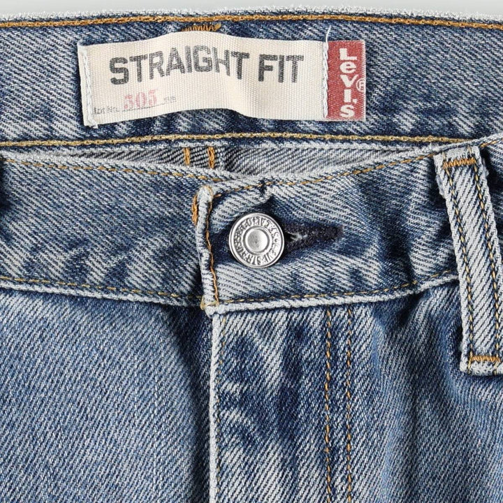Levi's 505 STRAIGHT FIT tapered denim pants for men, equivalent to w33 cotton blue type Vintage Second Hand