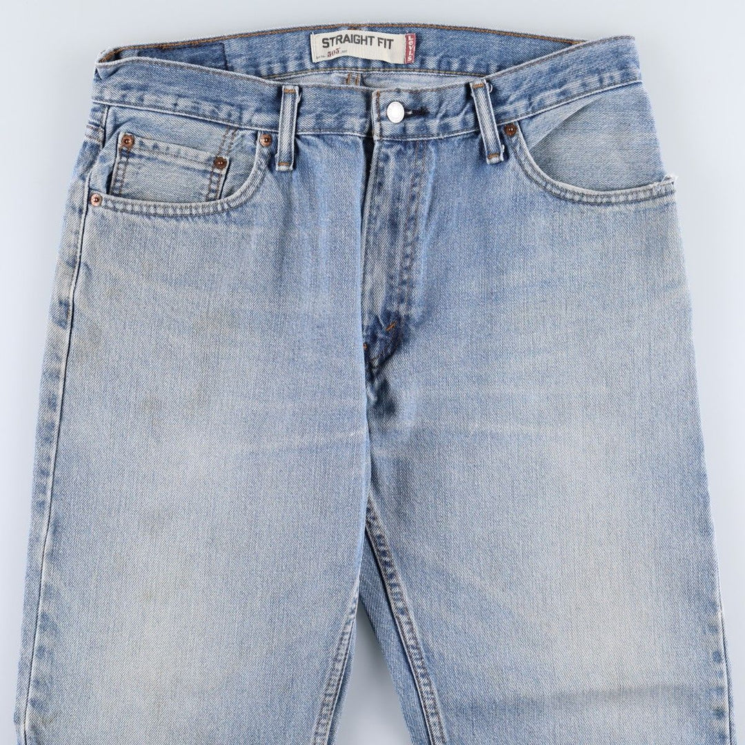 Levi's 505 STRAIGHT FIT tapered denim pants for men, size w34 cotton blue type Vintage Second Hand