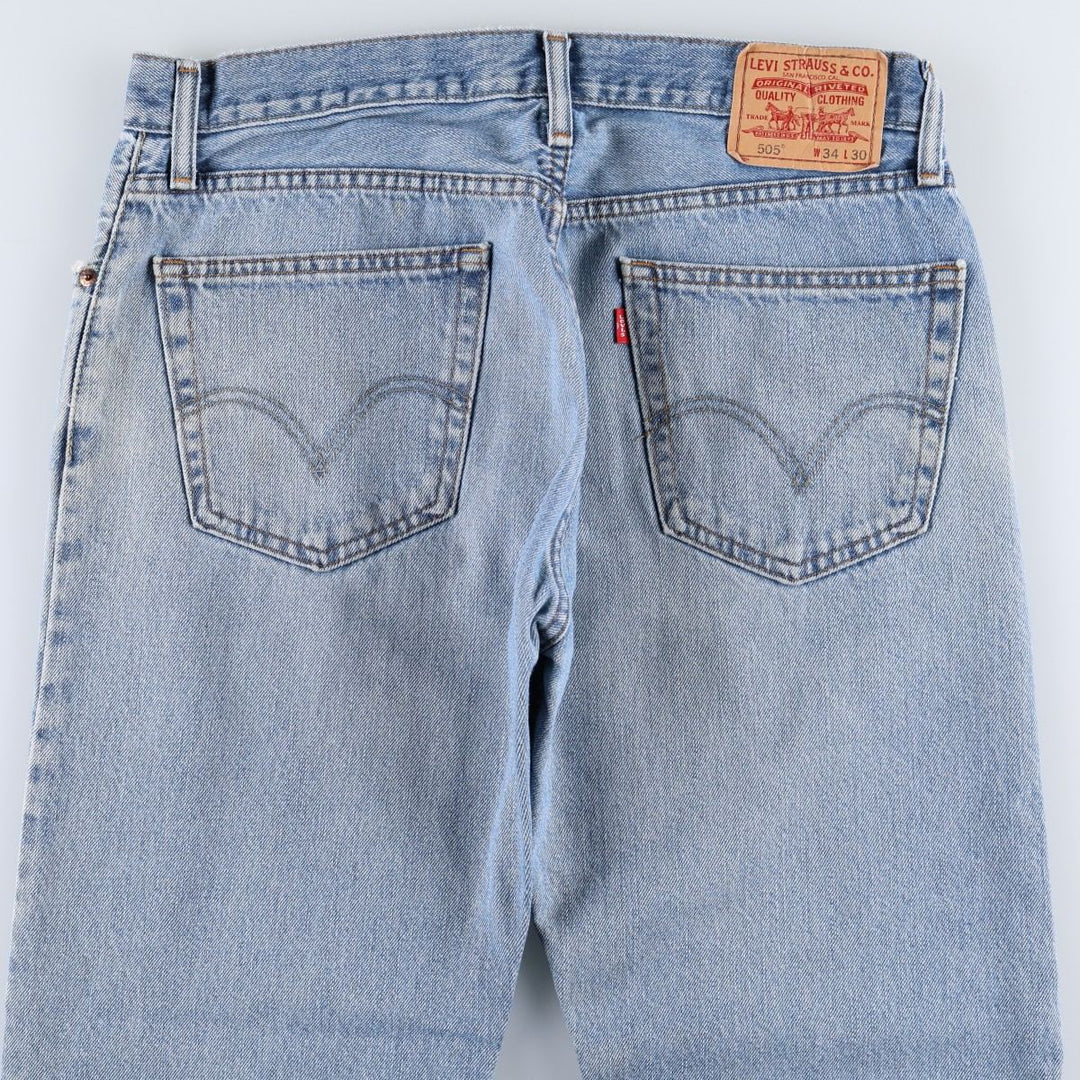 Levi's 505 STRAIGHT FIT tapered denim pants for men, size w34 cotton blue type Vintage Second Hand