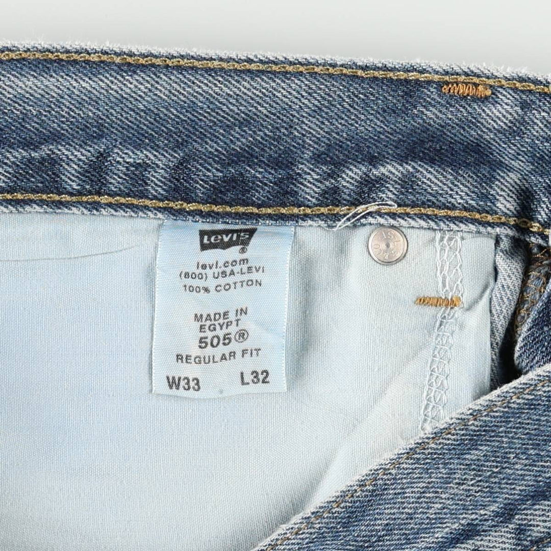Levi's 505 REGULAR FIT tapered denim pants for men, size w34 cotton blue type Vintage Second Hand