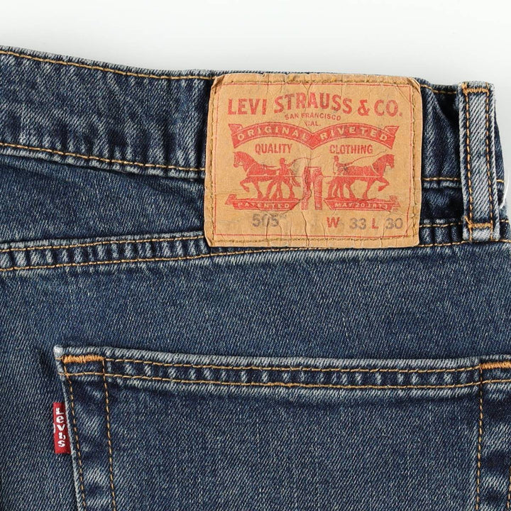Levi's 505 tapered denim pants for men, size W33 cotton blue type Vintage Second Hand