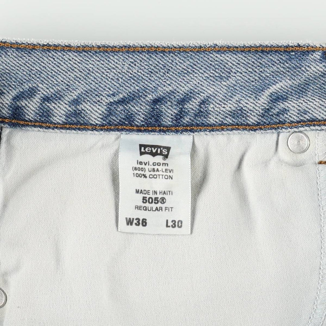 Levi's 505 REGULAR FIT tapered denim pants for men, size w36 cotton blue type Vintage Second Hand