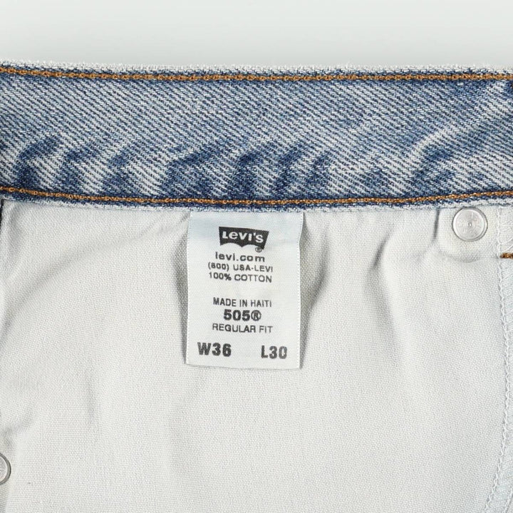 Levi's 505 REGULAR FIT tapered denim pants for men, size w36 cotton blue type Vintage Second Hand