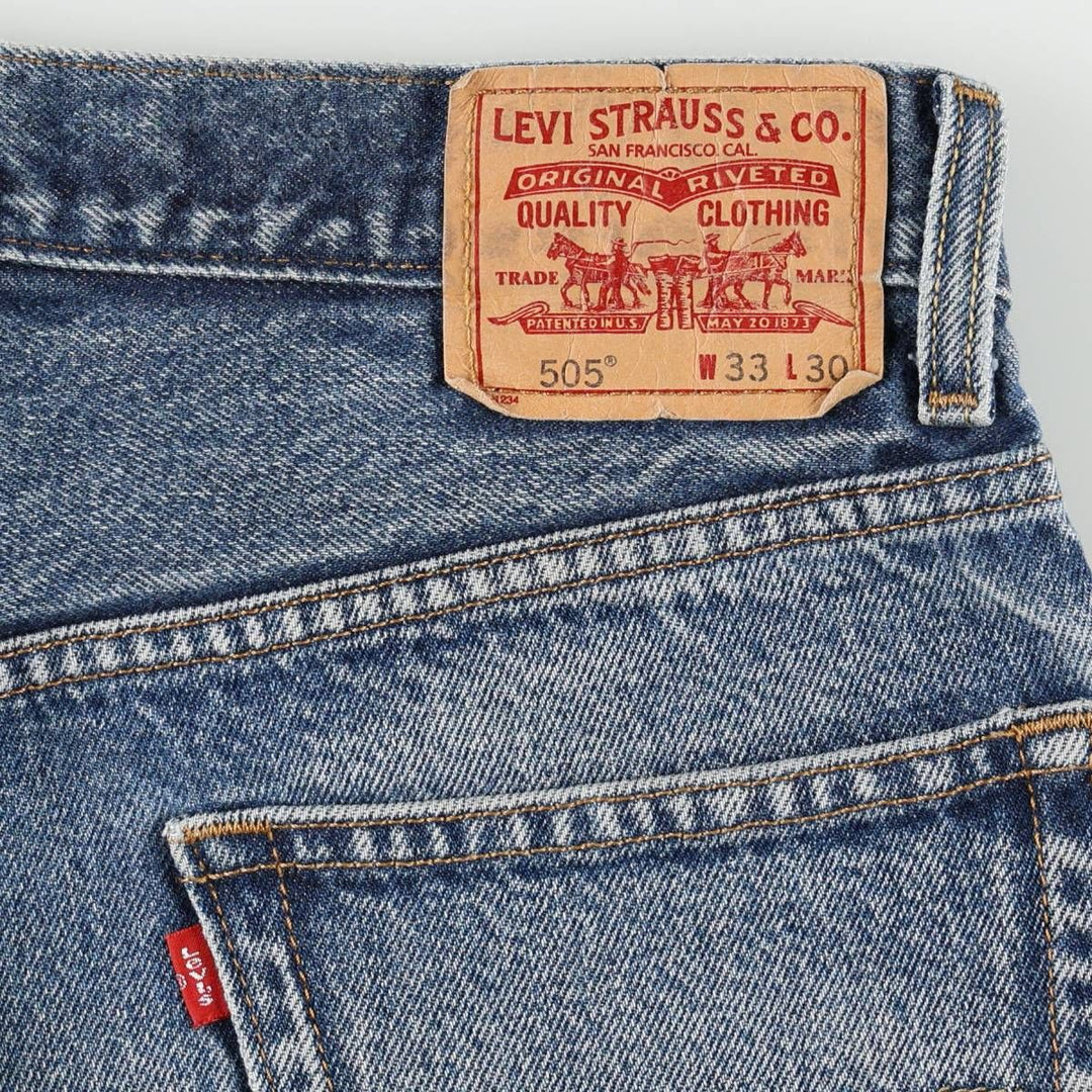 Levi's 505 REGULAR FIT tapered denim pants for men, size w33 cotton blue type Vintage Second Hand