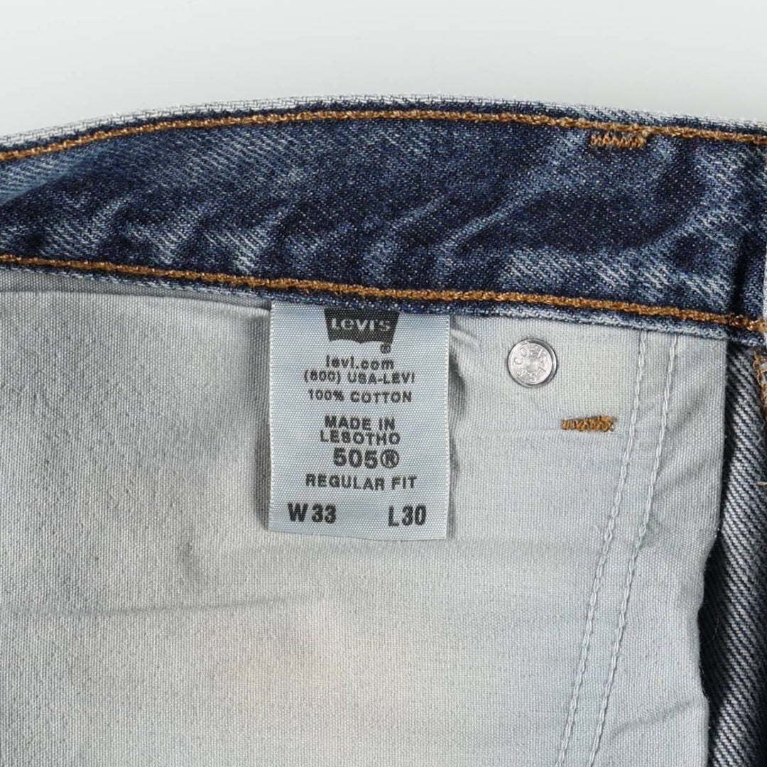 Levi's 505 REGULAR FIT tapered denim pants for men, size w33 cotton blue type Vintage Second Hand