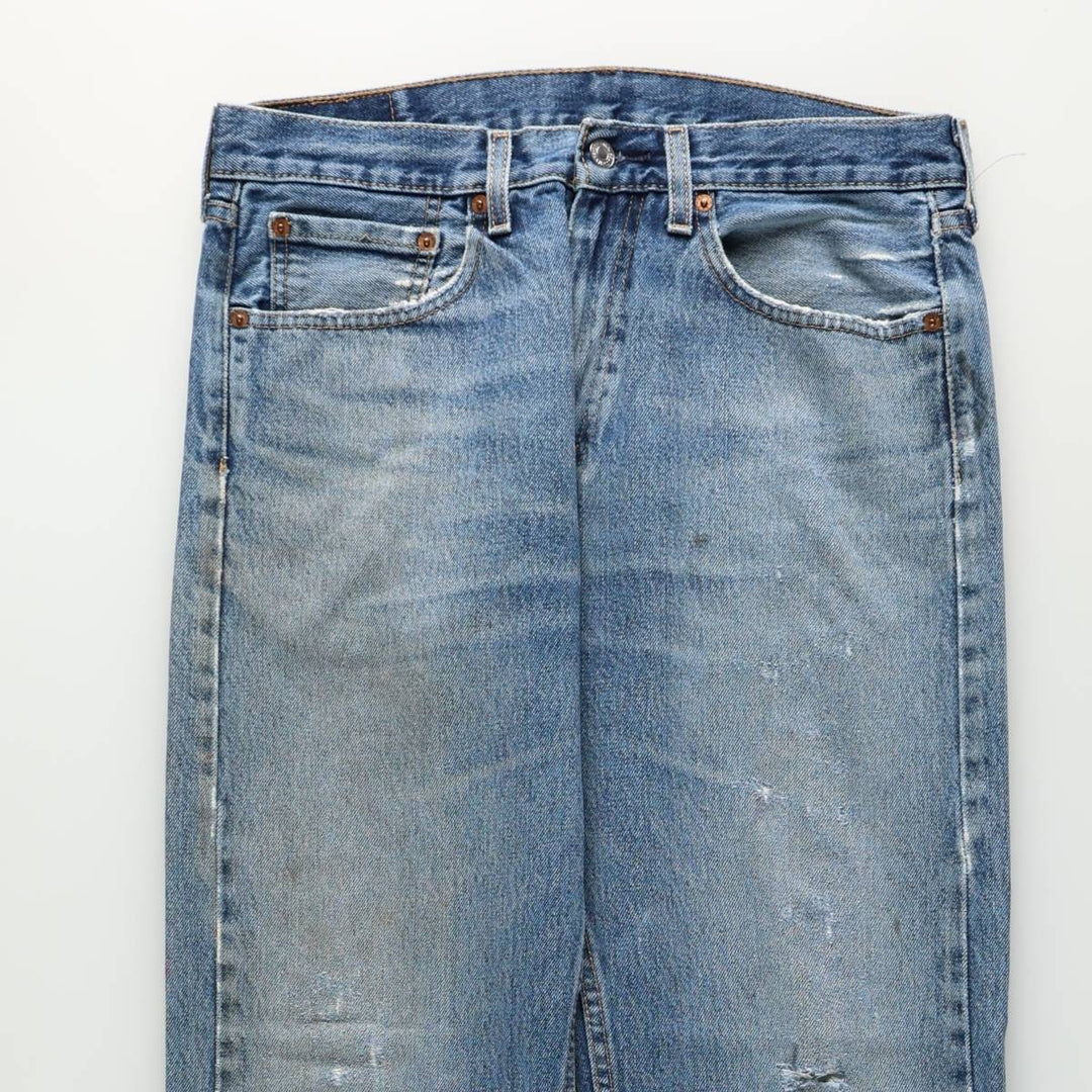 Levi's 505 tapered denim pants for men, size W33 cotton blue type Vintage Second Hand