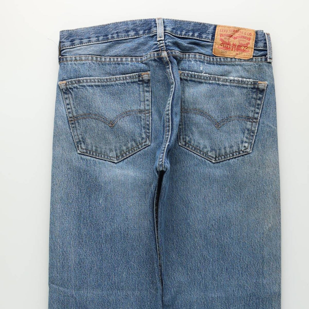 Levi's 505 tapered denim pants for men, size W33 cotton blue type Vintage Second Hand