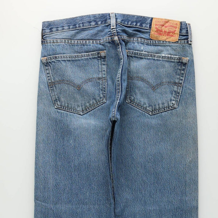 Levi's 505 tapered denim pants for men, size W33 cotton blue type Vintage Second Hand
