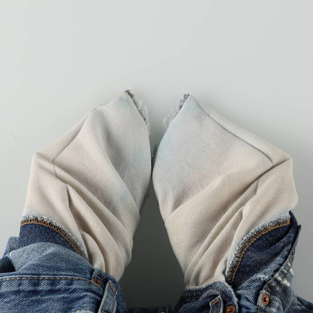 Levi's 505 tapered denim pants for men, size W33 cotton blue type Vintage Second Hand