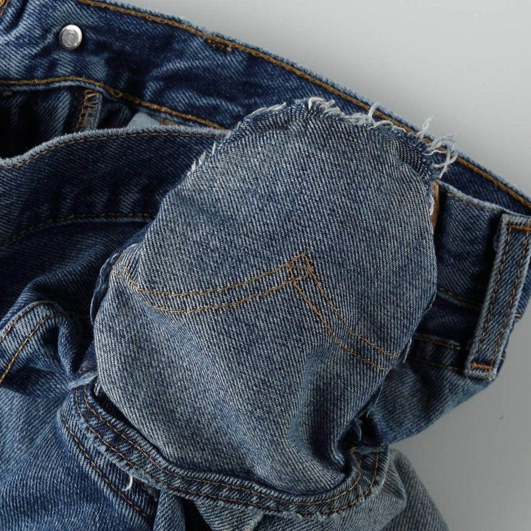 Levi's 505 tapered denim pants for men, size W33 cotton blue type Vintage Second Hand
