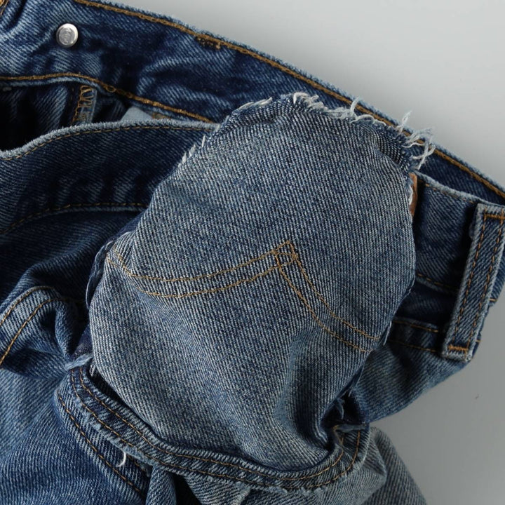 Levi's 505 tapered denim pants for men, size W33 cotton blue type Vintage Second Hand