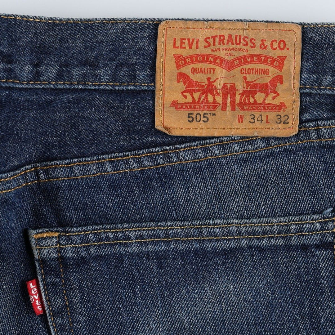 Levi's 505 tapered denim pants for men, equivalent to w35 cotton blue type Vintage Second Hand