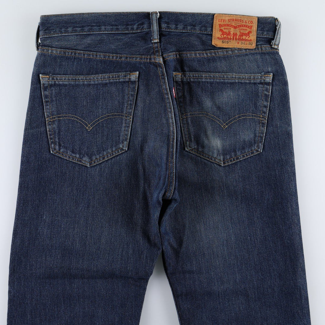 Levi's 505 tapered denim pants for men, equivalent to w35 cotton blue type Vintage Second Hand