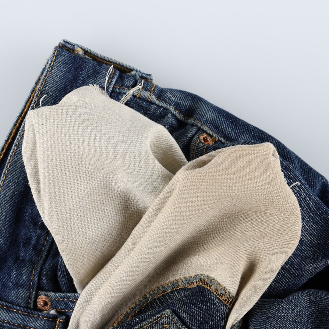 Levi's 505 tapered denim pants for men, equivalent to w35 cotton blue type Vintage Second Hand