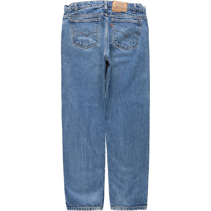 90'S Levi's 505 Regular Fit Straight Leg Orange Tab Tapered Denim Pants, Men's W35 (approx.), Vintage cotton blue type Vintage Second Hand