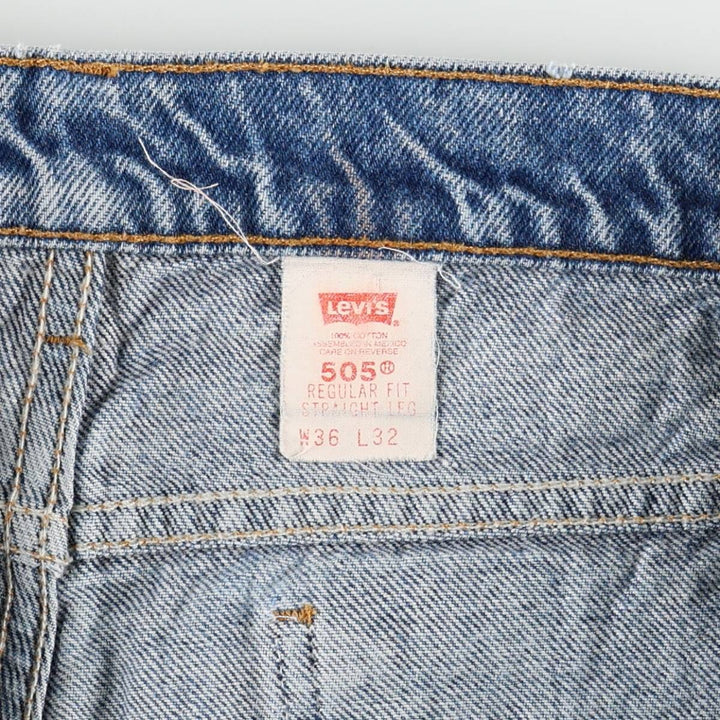 90'S Levi's 505 Regular Fit Straight Leg Orange Tab Tapered Denim Pants, Men's W35 (approx.), Vintage cotton blue type Vintage Second Hand