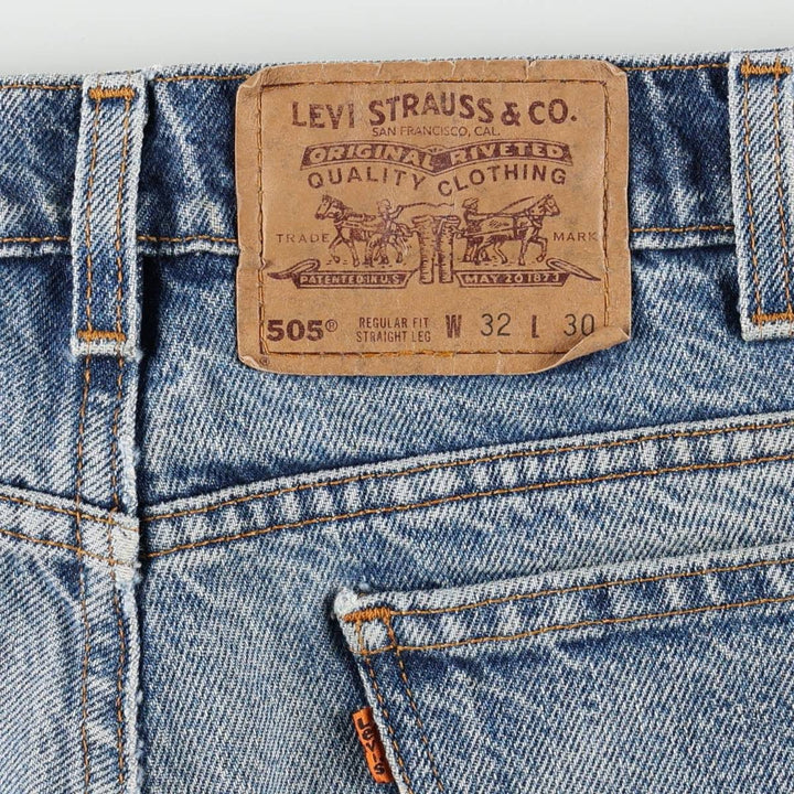90'S Levi's 505 REGULAR FIT STRAIGHT LEG Orange Tab Tapered Denim Pants Men's W32 Vintage cotton blue type Vintage Second Hand