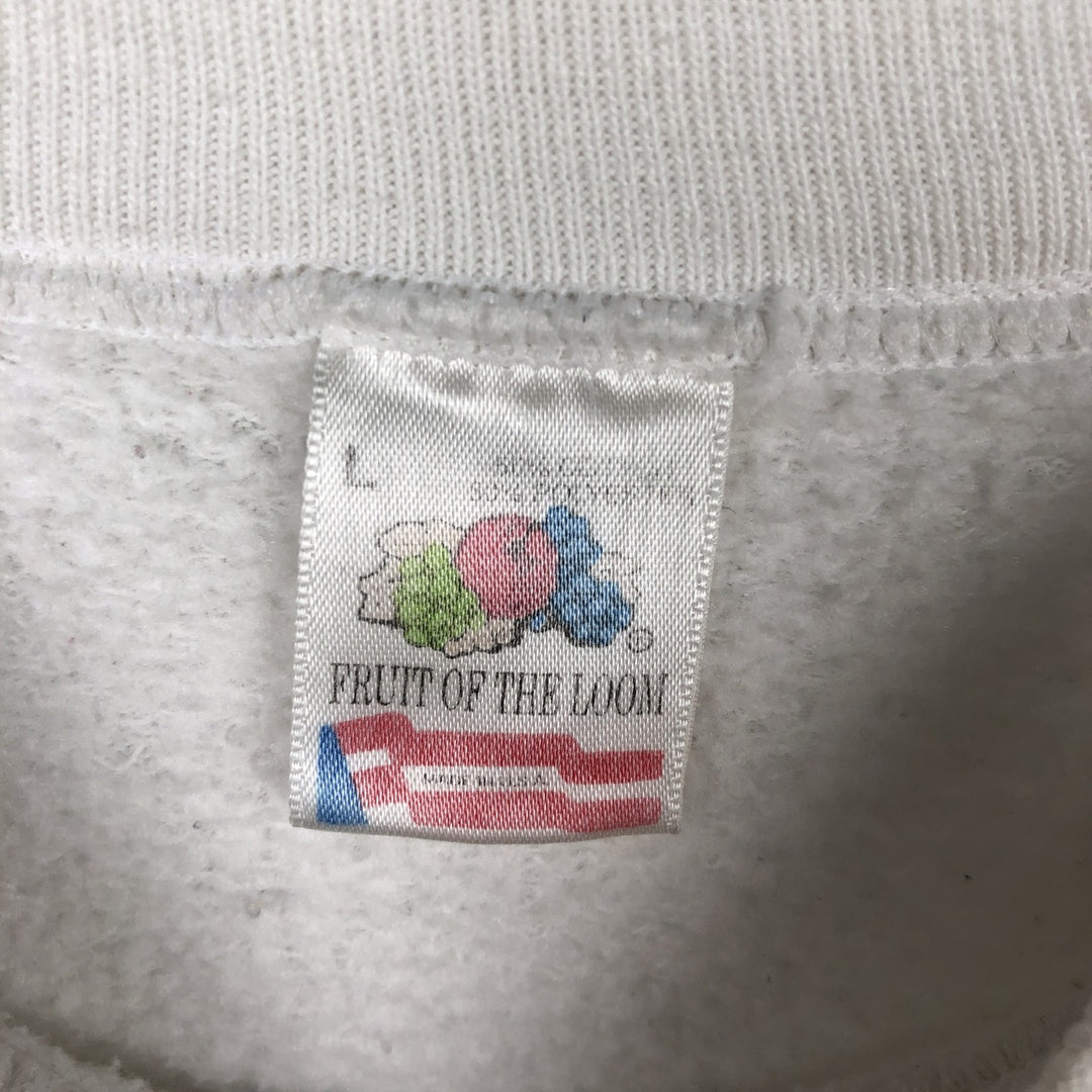 90'S Fruit of the Loom Gator's Croc & Roc advertising sweatshirt, made in USA, men's size L equivalent. cotton white type Vintage Second Hand