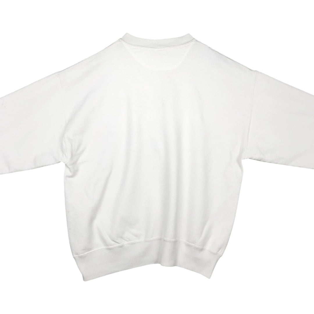 90'S JERSEYS COTTON SWEATS News Cafe Advertising Sweatshirt, Made in USA, Men's XL equivalent. cotton white type Vintage Second Hand