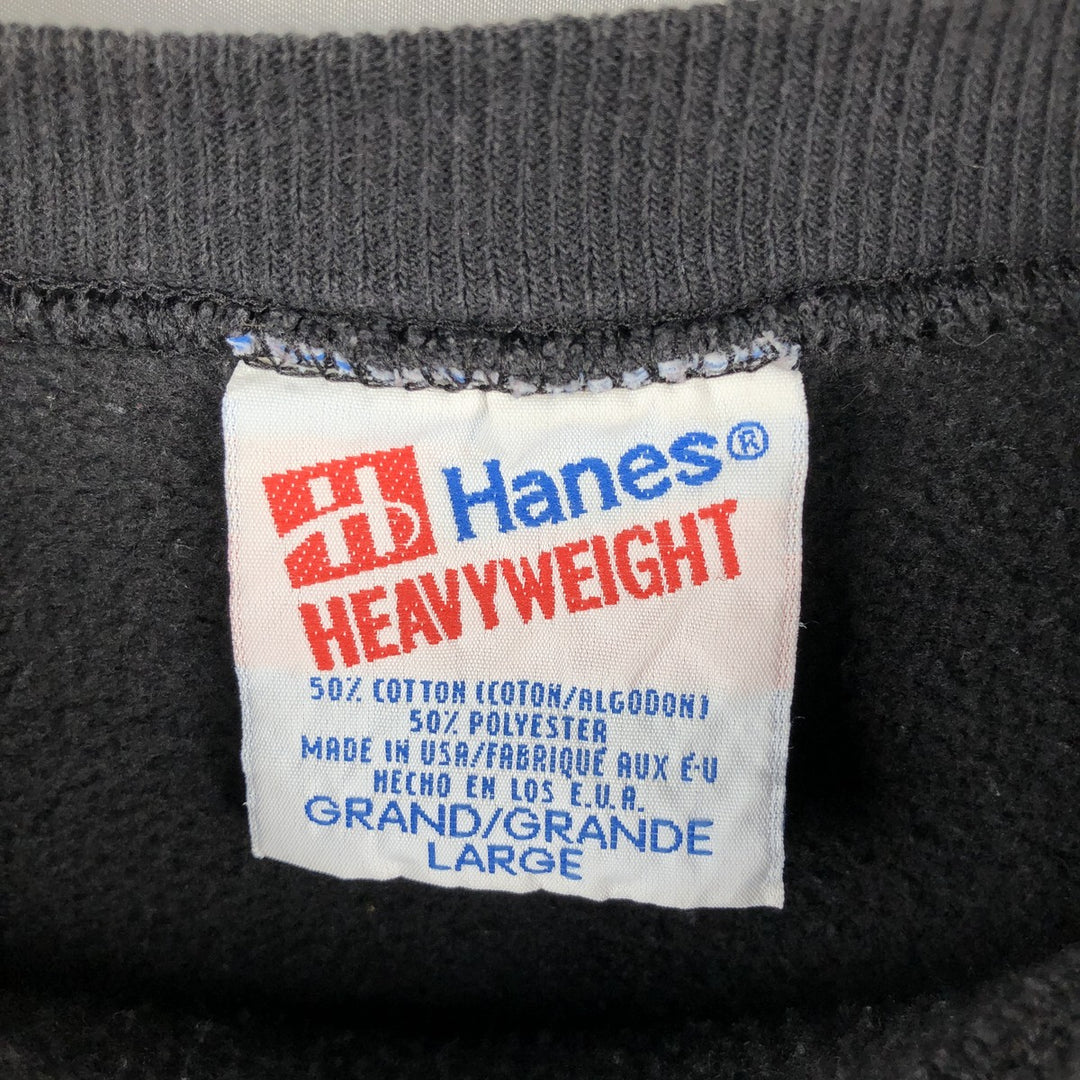 90s-00'S Hanes Heavyweight Advertising Sweatshirt, Made in USA, Men's Size L (approx.), Vintage cotton black type Vintage Second Hand