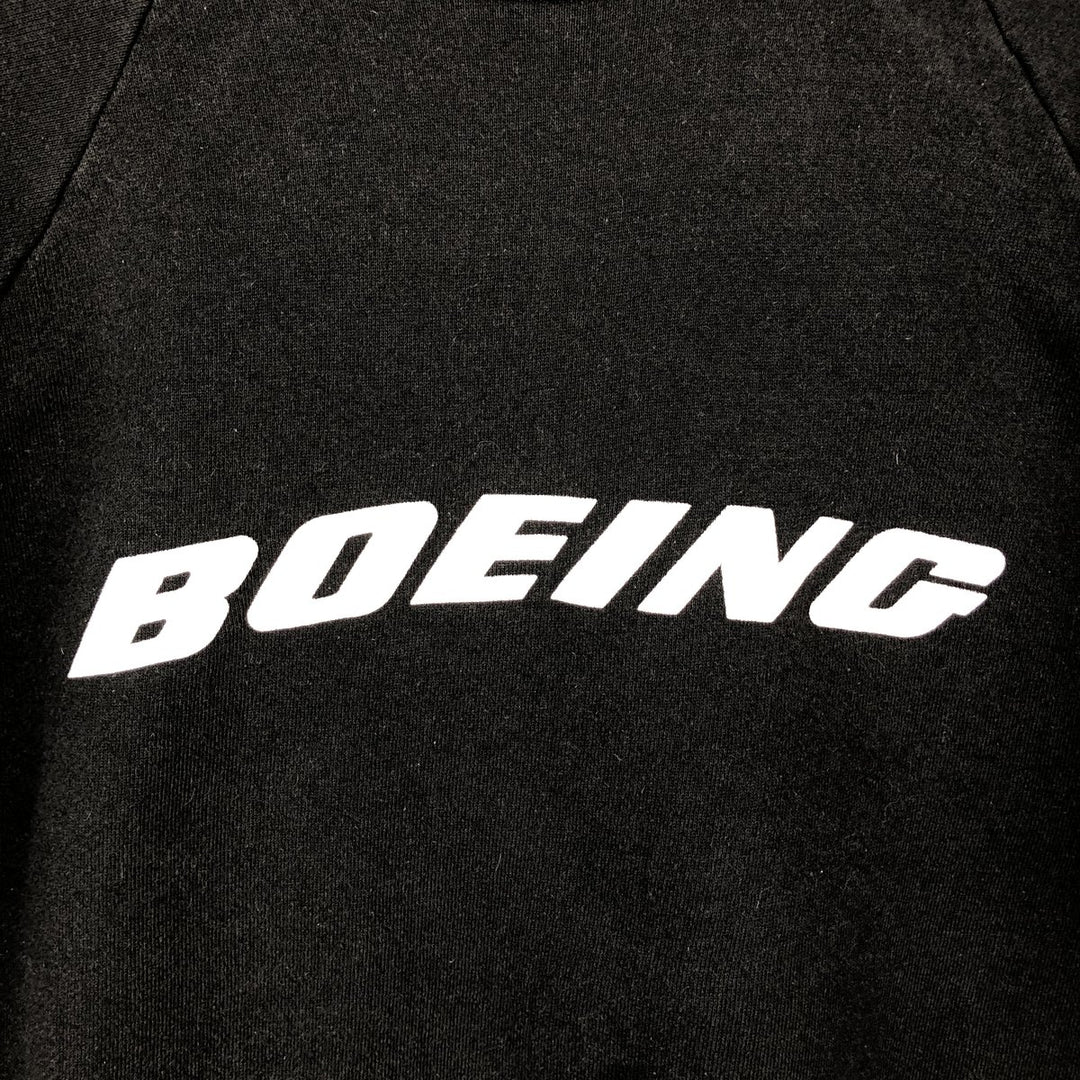 90'S Fruit of the Loom Boeing Advertising Sweatshirt, Made in Canada, Men's XL equivalent, Vintage cotton black type Vintage Second Hand