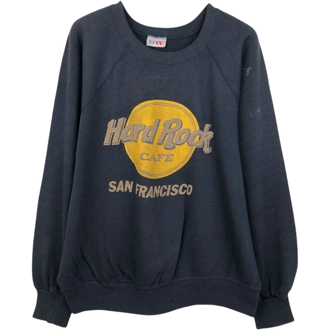 80s-90'S Bassett Walker Hard Rock Cafe Advertising Sweatshirt, Men's Size L (approx.), Vintage unclear black type Vintage Second Hand