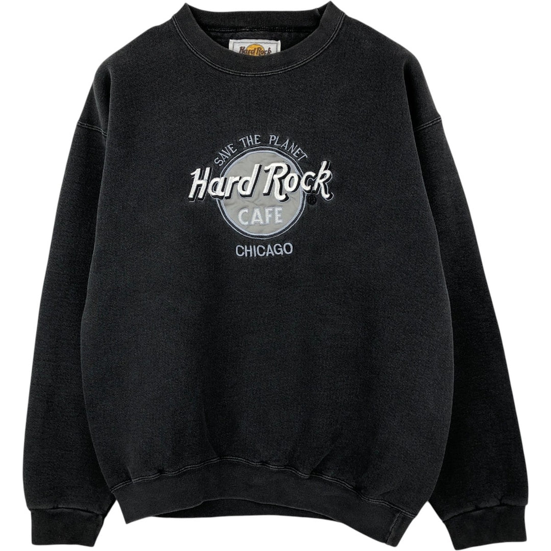 HARD ROCK CAFE Advertising Sweatshirt, Made in USA, Men's Size M cotton Charcoal Vintage Second Hand