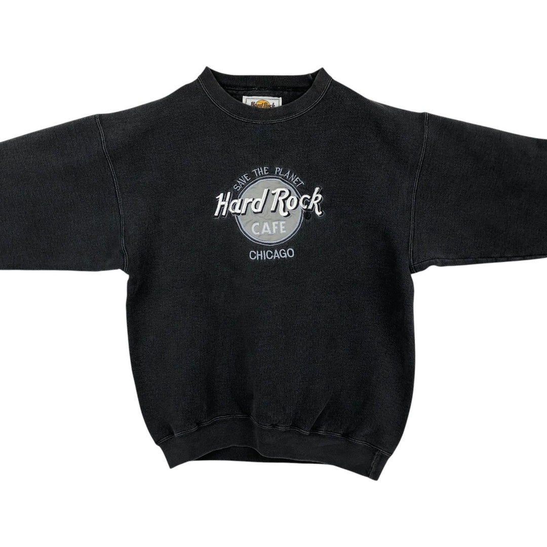 HARD ROCK CAFE Advertising Sweatshirt, Made in USA, Men's Size M cotton Charcoal Vintage Second Hand