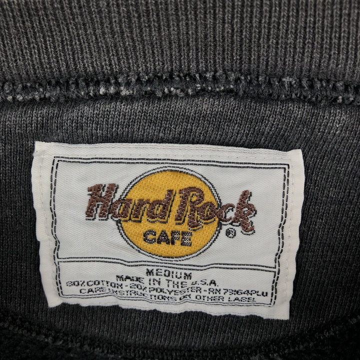 HARD ROCK CAFE Advertising Sweatshirt, Made in USA, Men's Size M cotton Charcoal Vintage Second Hand