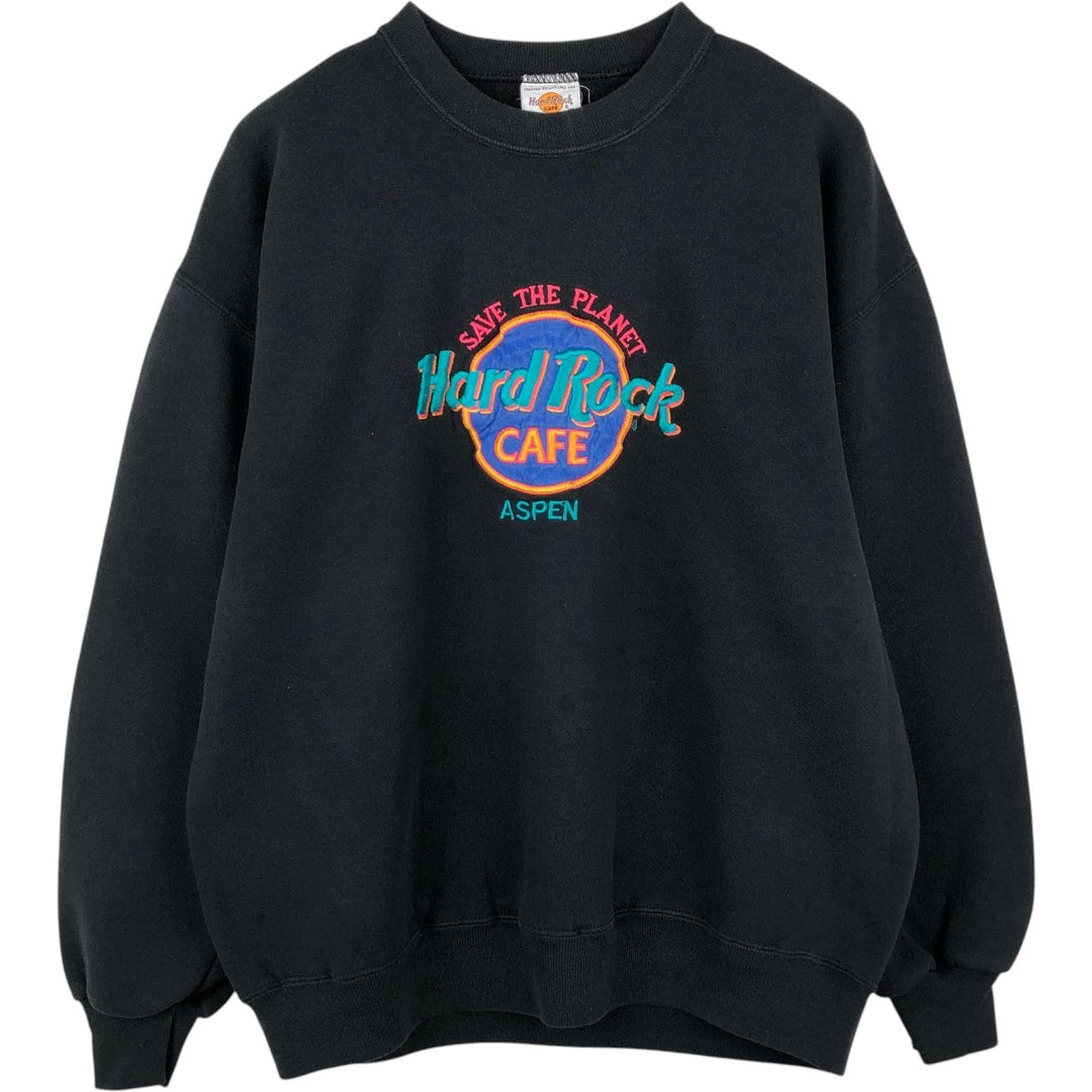 HARD ROCK CAFE Advertising Sweatshirt, Made in USA, Men's XL cotton black type Vintage Second Hand