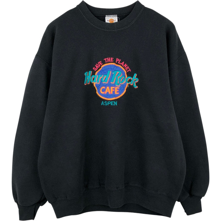 HARD ROCK CAFE Advertising Sweatshirt, Made in USA, Men's XL cotton black type Vintage Second Hand