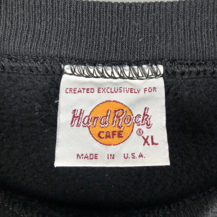 HARD ROCK CAFE Advertising Sweatshirt, Made in USA, Men's XL cotton black type Vintage Second Hand