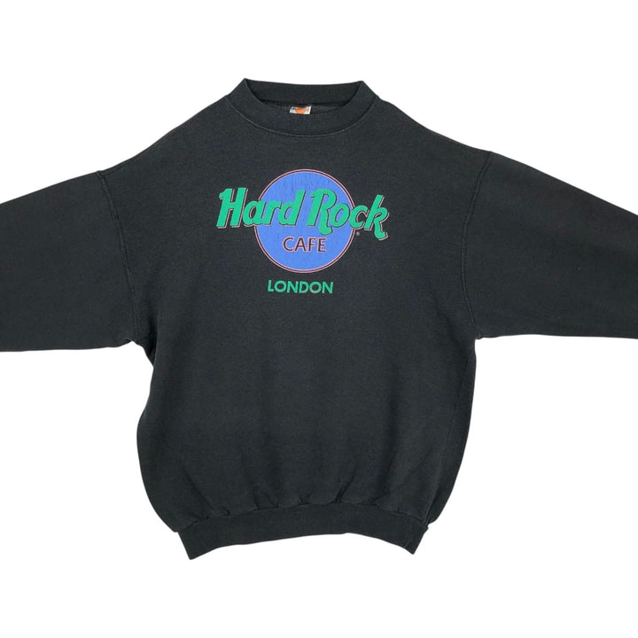 HARD ROCK CAFE Advertising Sweatshirt, Men's Size L cotton black type Vintage Second Hand