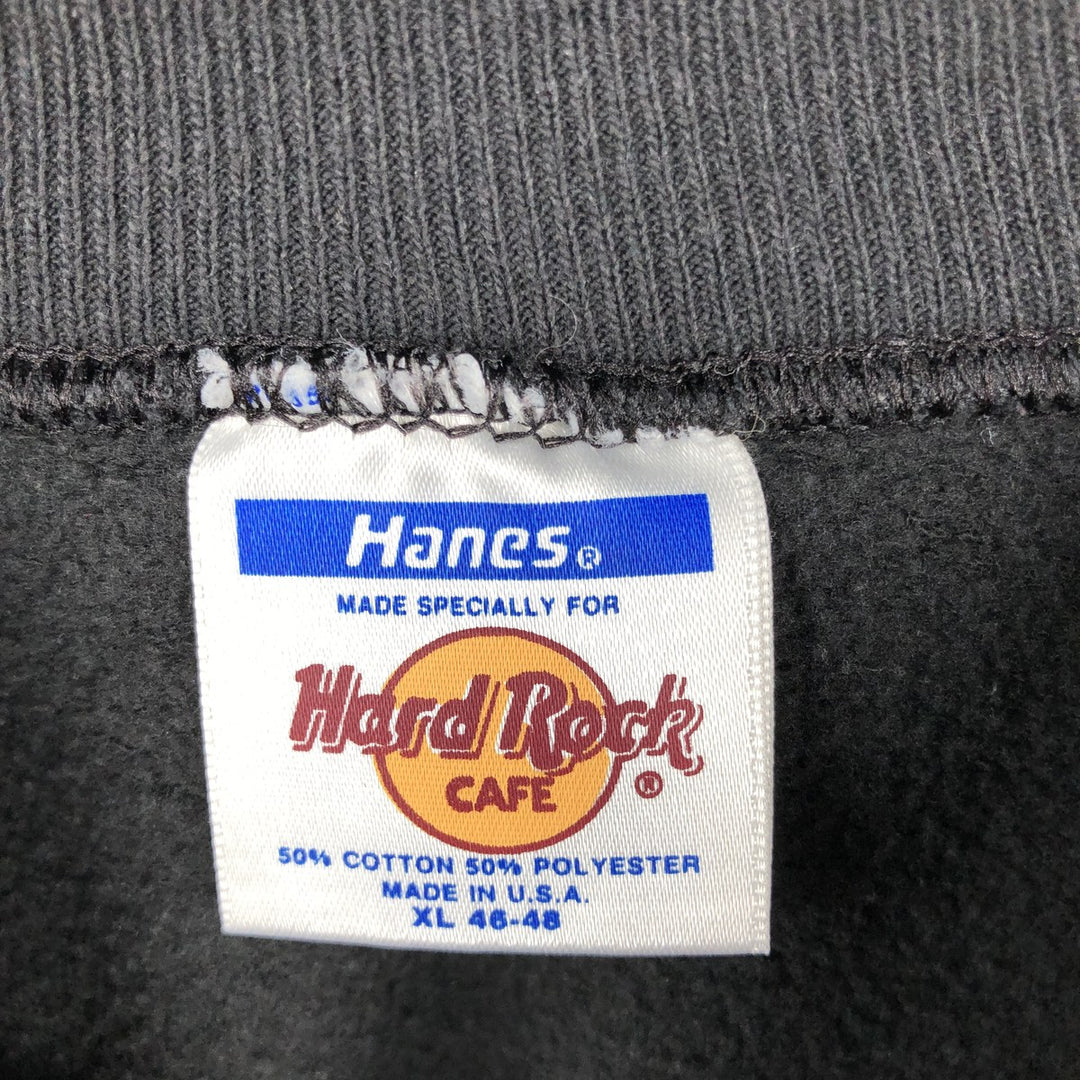 Vintage 90'S Hanes Hard Rock Cafe Advertising Sweatshirt, Made in USA, Men's XL cotton black type Vintage Second Hand