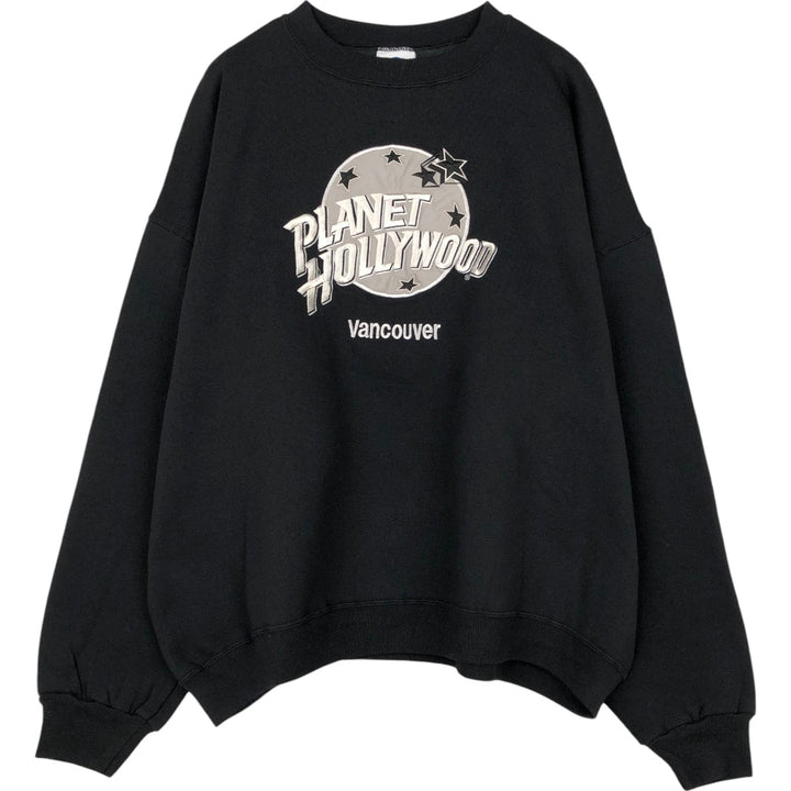 90'S Planet Hollywood Advertising Sweatshirt, Made in USA, Men's XXL, Vintage cotton black type Vintage Second Hand