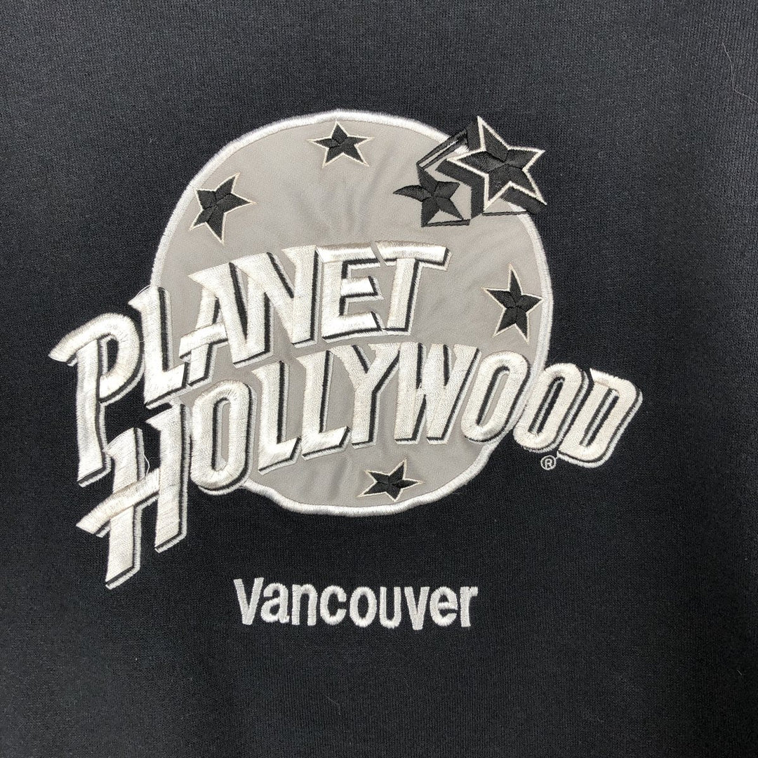 90'S Planet Hollywood Advertising Sweatshirt, Made in USA, Men's XXL, Vintage cotton black type Vintage Second Hand