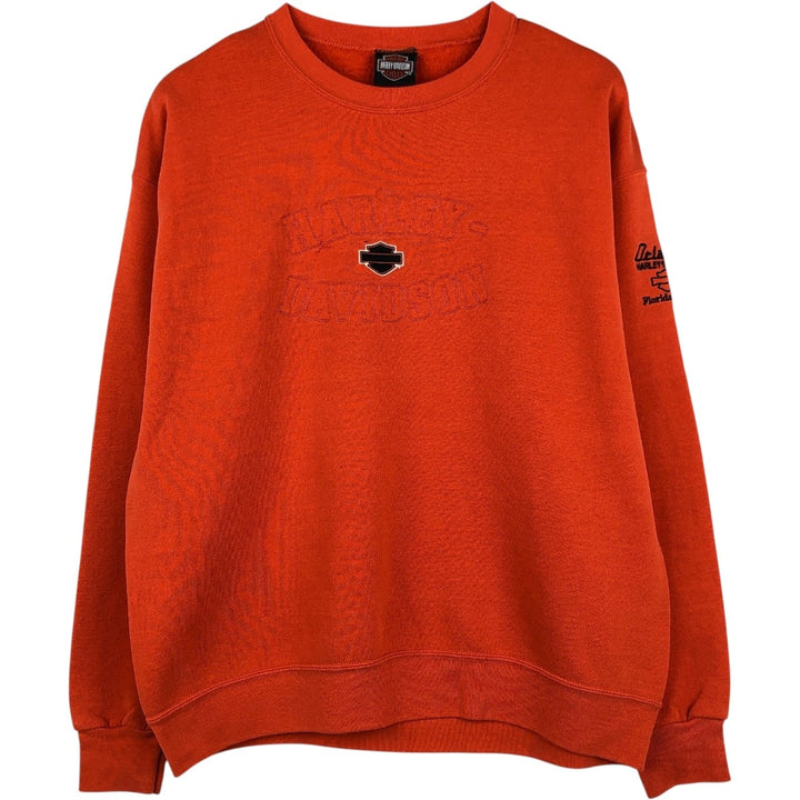 00'S Harley-Davidson Advertising Sweatshirt, Men's L size unclear orange type Vintage Second Hand