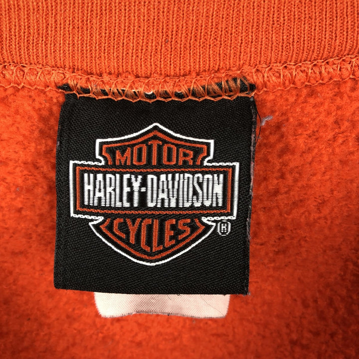 00'S Harley-Davidson Advertising Sweatshirt, Men's L size unclear orange type Vintage Second Hand