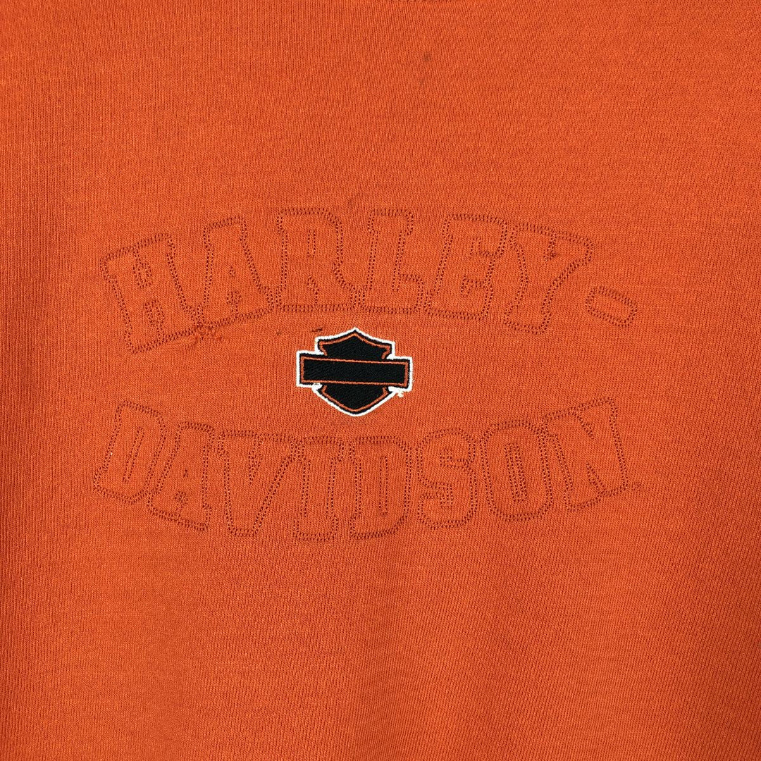 00'S Harley-Davidson Advertising Sweatshirt, Men's L size unclear orange type Vintage Second Hand