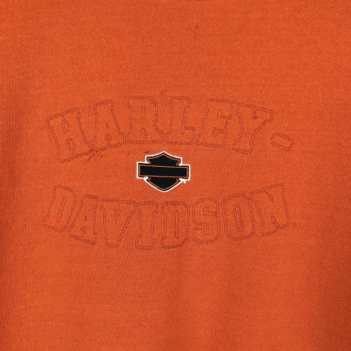 00'S Harley-Davidson Advertising Sweatshirt, Men's L size unclear orange type Vintage Second Hand