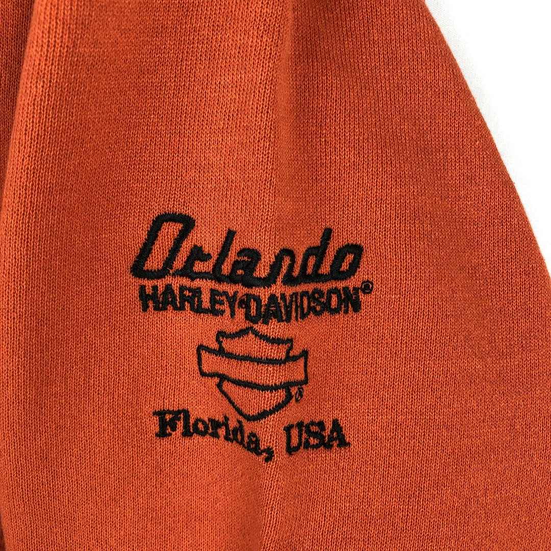 00'S Harley-Davidson Advertising Sweatshirt, Men's L size unclear orange type Vintage Second Hand