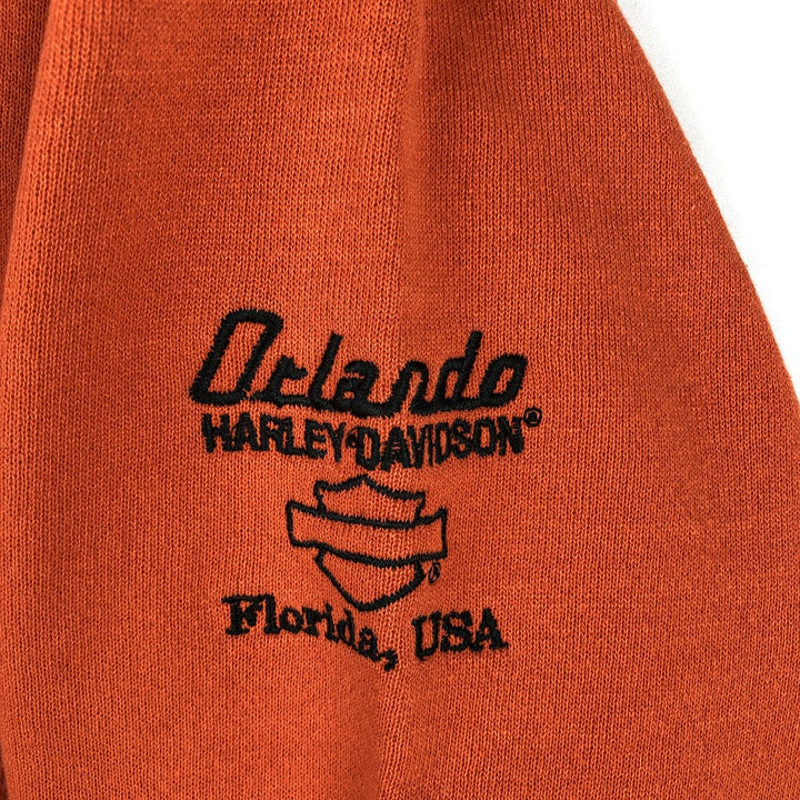 00'S Harley-Davidson Advertising Sweatshirt, Men's L size unclear orange type Vintage Second Hand