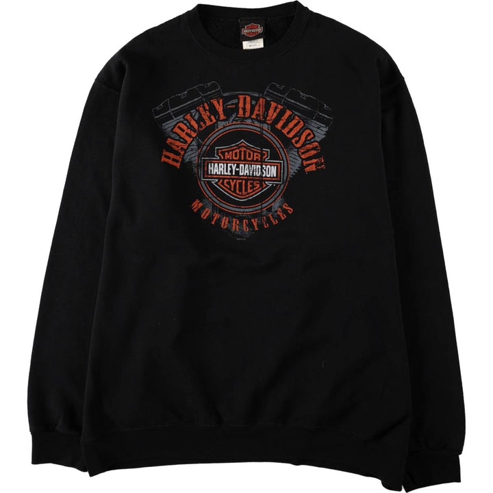Harley-Davidson Advertising Sweatshirt (Men's Size XL) cotton black type Vintage Second Hand